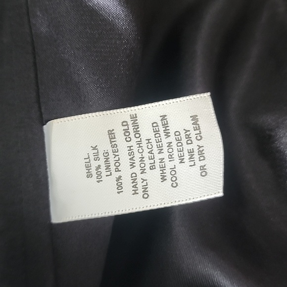 White House Black Market Strapless Silk A-Line Maxi Dress Abstract Print Sz. 4 - Picture 10 of 11